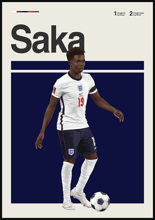 Bukayo Saka England Poster