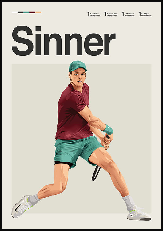 Jannik Sinner Tennis Poster