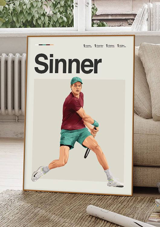 Jannik Sinner poster print