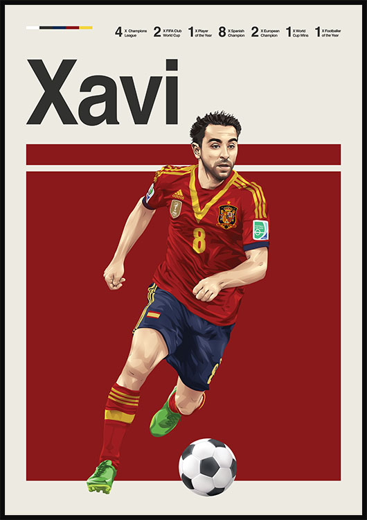 Xavi Spain Poster